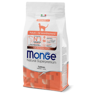 MONGE CAT MONOPROTEIN SALMON sausā barība kaķiem Lasis 10kg